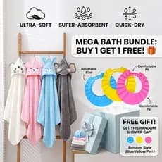 Compre 1 Ganhe 1 Grátis Toalha De Banho Ultramacia Com Capuz Para Bebê , Cobertor Infantil De Lã Coral Espessado , Secag
