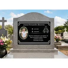 Lápide em Azulejo Personalizada 20x30 para Túmulo | Foto e Homenagem Duradoura