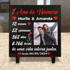 Azulejo Personalizado para Casal com Foto️-1 Ano de Namoro-Aniversario de namoro/casamento