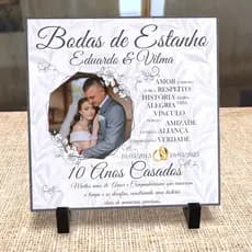 Azulejo Personalizado Bodas Estanho-10 Anos Casados