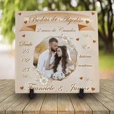Azulejo Personalizado para Bodas de Algodão- 2 Anos casados