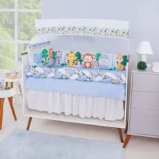 Kit Enxoval Para Berço Americano Berço Padrão Conjunto de Enxoval 13 Peças Com 5 Almofadas e Trança Meninos E Meninas