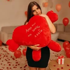 Almofada Gigante Coração de Pelucia Love You Te Amo 95cm Presente Namorada Casal