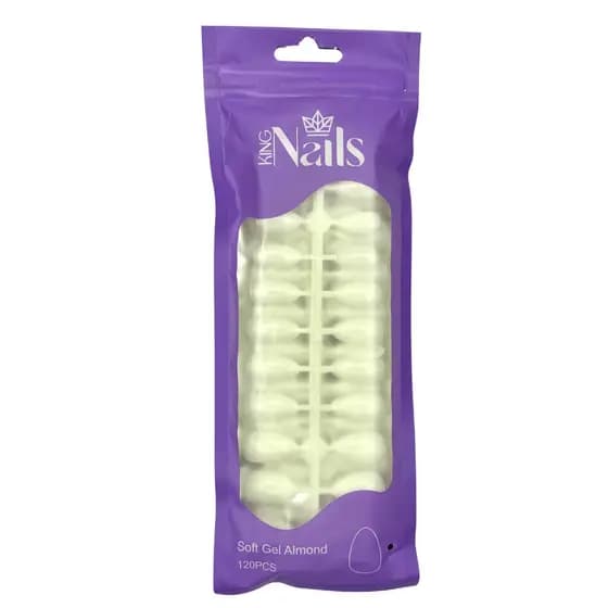 Unha Soft Gel Almond Branca Natural 120 Unidades (KN4101N) - King Nails