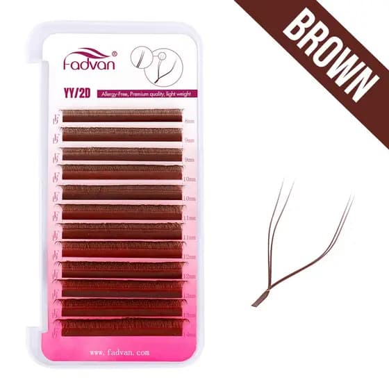 Cilios Fadvan YY 2D 0.07D Marrom (Brown) - Tamanhos Variados