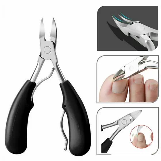 Alicate Mola Dupla De Cortar Unha Curvado Profissional Aço Inox Manicure, pedicure e podologia e decoração de unha