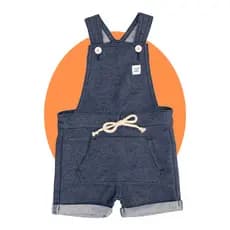 Jardineira Menino Infantil Malha Azul P ao G