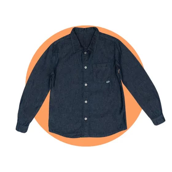 Camisa Jeans Social Menino Infantil com Botões 10/16