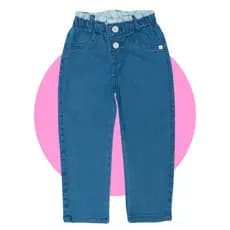 Calça Jeans Clochard Menina Infantil com Botões 1 ao 3