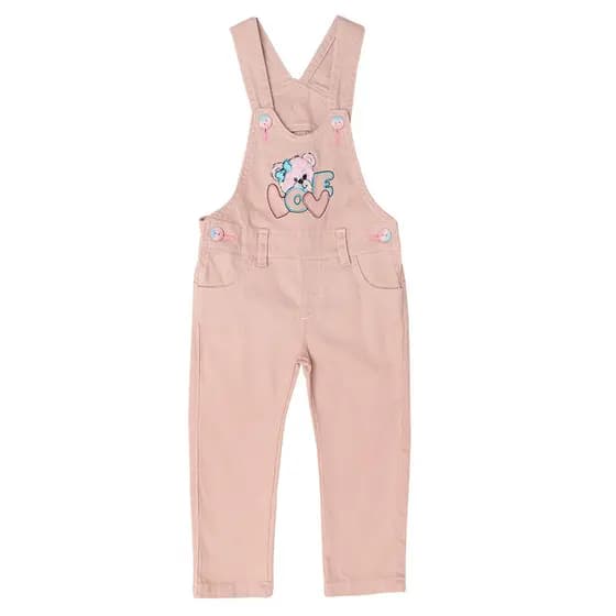 Jardineira Jeans  Cotelê Love Infantil Rosa P, M e G  Clube do Doce