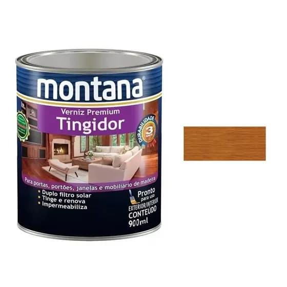 Tinta Verniz Imbuia Madeira Brilhante Montana 900ml