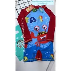 Macacão Infantil Masculino com proteção uv 50 Carangueijo