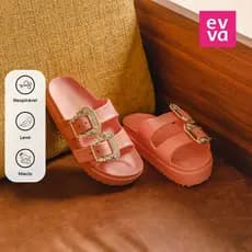 Sandália Chinelo Papete Feminina Birken com Fivelas Enfeite Metalizado