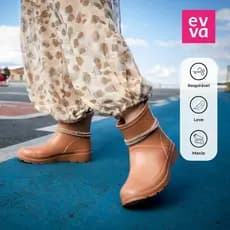 Bota Coturno Teresa com brilho Feminina EVA Impermeável Confortável Moderna western country boho