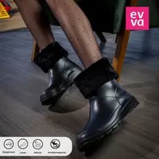 Bota coturno Feminina Leve e Impermeável 100% EVA com Pelúcia Conforto em 130g western country boho