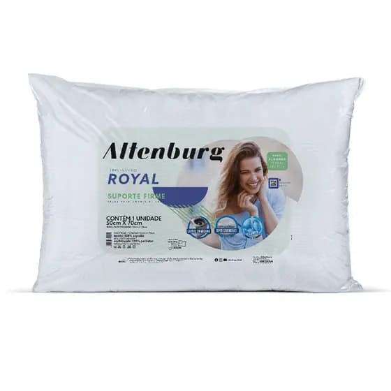 Travesseiro Altenburg Royal Percal 180 Fios Branco 50x70cm