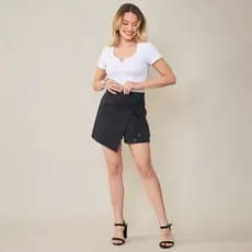 Short-Saia Assimétrico com Amarração Lateral