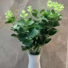 Kit 2 Ramos Verde Folha Artificial Planta de Plástico Decorativa Folhagem