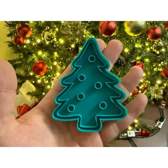 Cortador de biscoito + Carimbo arvore de Natal