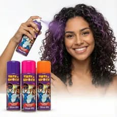Spray Para Cabelo Tinta Temporária 150ML Colorida Da Alegria Carnaval Cabelo Maluco Lavável