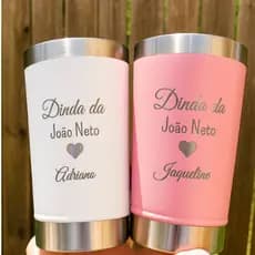 kit 2 copo térmico convite  MADRINHA/PADRINHO DINDA/DINDO Personalização