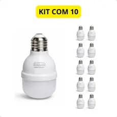 Kit 10 Lâmpadas Led Bulbo 20W E27 Bivolt 6500K Alta Potencia