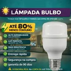 Kit 20 Lâmpadas Led Bulbo 20W E27 Bivolt 6500K Alta Potencia
