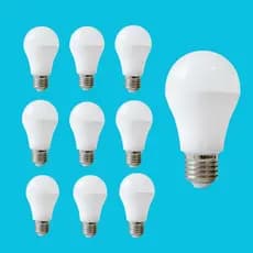 KIT C/ 10 UNDS LÂMPADAS BULBO LED  A60 6.5W 3000K BIVOLT BRANCO QUENTE (AMARELA)