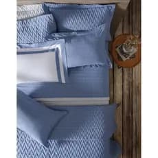 JOGO DE CAMA KING GRID INDIGO 200F 2,90MX2,50M