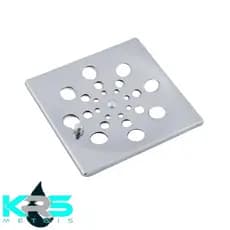 Ralo Tampa Grelha Aço Inox Quadrada 9.5cm Com Fecho Rotativo