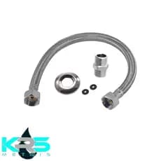 Engate Flexivel RABICHO Mangueira Trançado Aço Inox 40cm Quente Fria femea femea