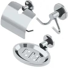 Kit Acessórios Para Banheiro Metal 3 Peças.