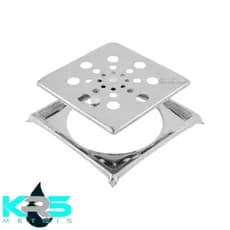 Ralo GRELHA Giratória Quadrado 10x10 Cm Com Caixilho - Aço Inox 430