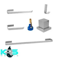Kit Acessorios Banheiro Cromado + 1 Acabamento Base Docol