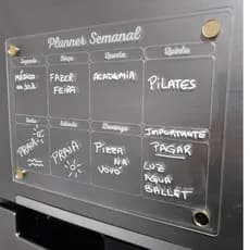 Planner Semanal Magnético Acrilico Geladeira Lousa Quadro
