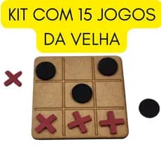 KIT 15 Mini Jogo da Velha MDF Cru Decoração Educativo Lembrancinhas