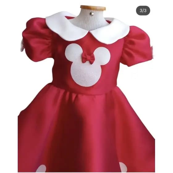 Fantasia infantil Minnie Luxo 1ano, vestido vermelho.