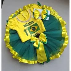 Minha  primeira Copa do Mundo,saia tutu Brasil, kit Copa do Mundo menina,seleção brasileira  bebê, Copa do Mundo