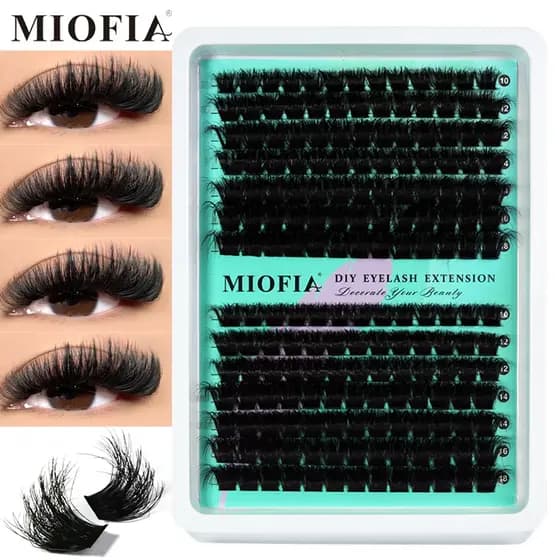 MIOFIA 10-18mm Cílios 3D mistos para iniciantes podem usar