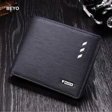 Carteira De Bolso Masculina Inteligente , Carteira Masculina De Couro Tri-fold Com Divisores
