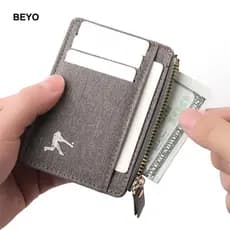 Carteira Masculina Ultrafina E Minimalista De Lona Leve