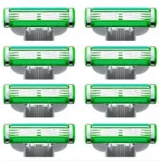 Lâminas De Barbear Anti-Riscos Masculinas De 3 Camadas 8 Unidades-Cabeças De Substituição Afiadas De Aço Inoxidável Impo