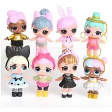 Conjunto de brinquedos colecionáveis de 8 peças