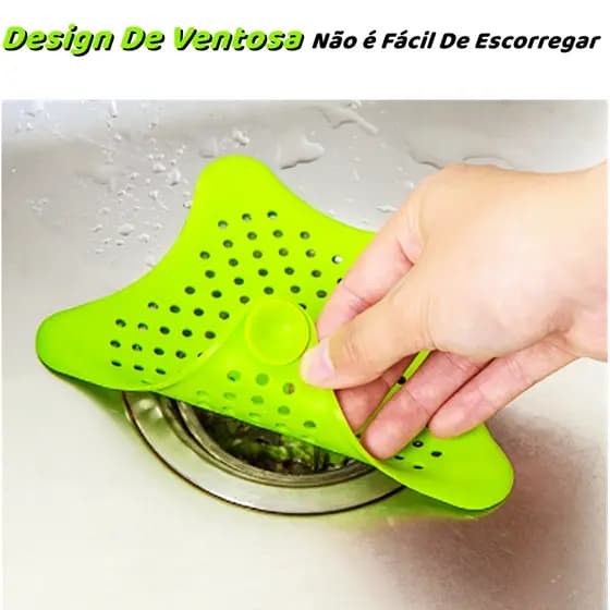 2 Tampa De Silicone Ralo Pia Tampa Estrela Cozinha Banheiro Universal Filtro