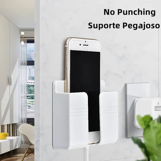 4 Adesivo Sem Furos Suporte De Parede Multifuncional Design Caixa De Armazenamento Controle Remoto Multiuso