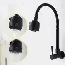 Inox Torneira  Prata/Preto Com Chuveiro Com Rotação De 360° Cozinha Luxo Parede Promoção