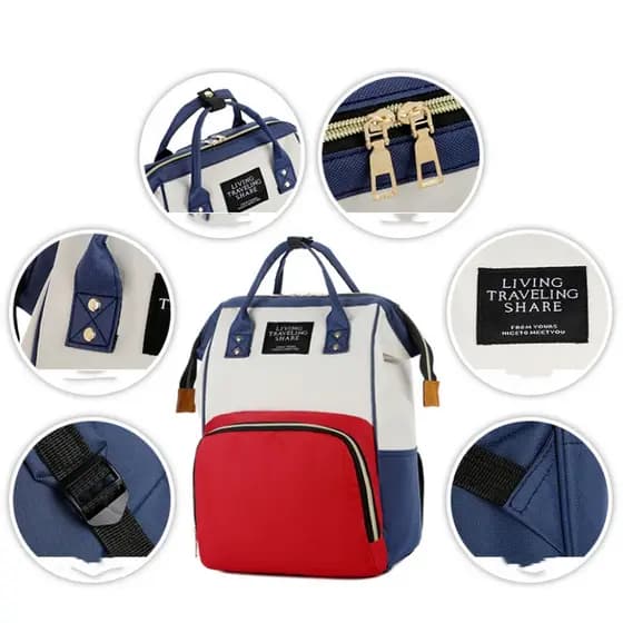 【Opção】Três Cores 45x31  Bolsa Mochila Maternidade Multifunção + Carteiras Fibra De Carbono Porta-Cartões Masculina Marca