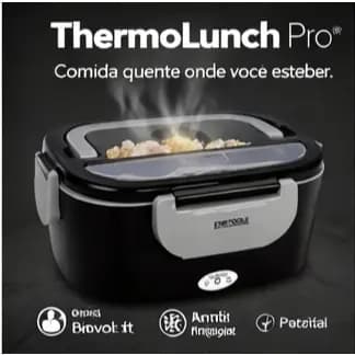 Marmita Elétrica Portátil Bivolt 1,5L Aquece Comida Sem Água Para Trabalho e Faculdade
