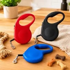 Guia Retratil Cachorro Trava Seguranca Cabo Ergonomico Resistente 5 Metros