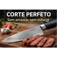 Faca Chef Profissional 33cm ChefBlade Pro™ Aço Inox Corte Preciso Cozinha Premium Alta Performance
